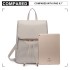 E1669 - Miss Lulu Kunstleder Stilvolle Mode Rucksack - Hellgrau